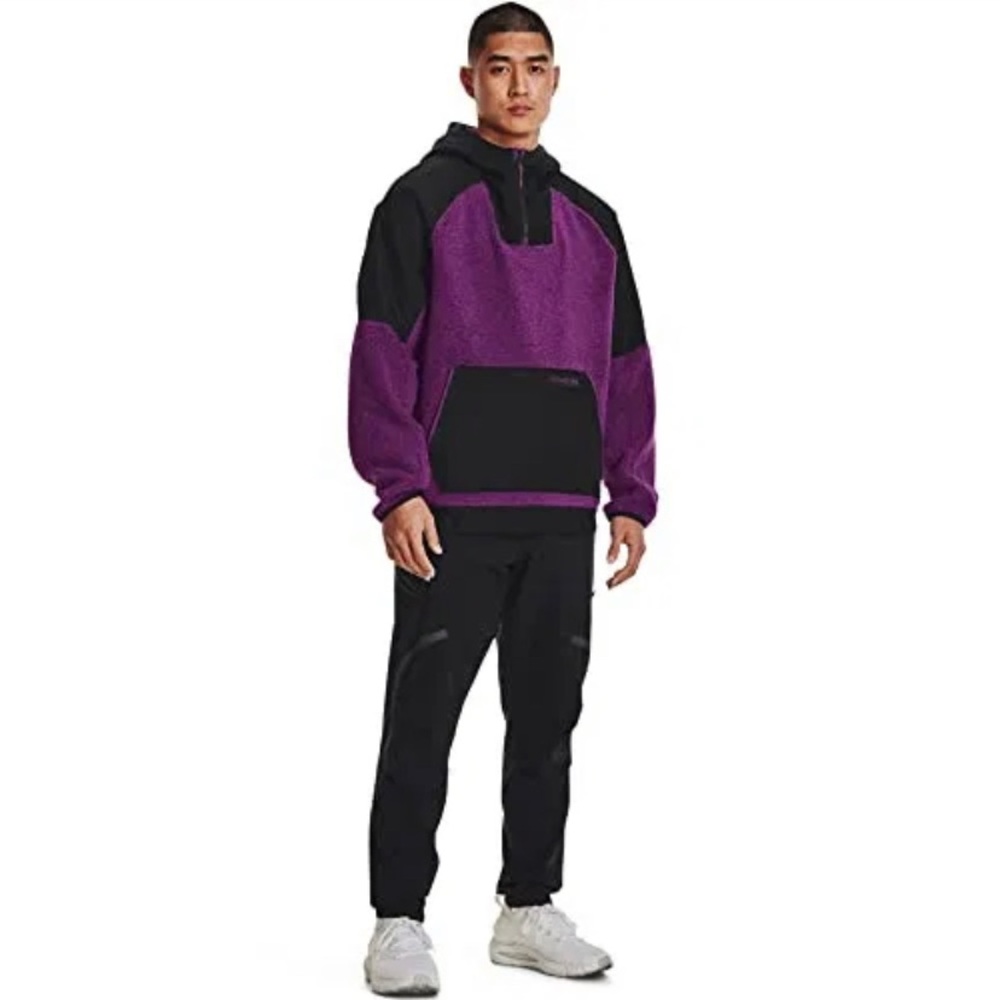 NWT Under Armour Men’s S 1/4‎ Zip Pullover Purple Fleece Mission Boucle Anorak